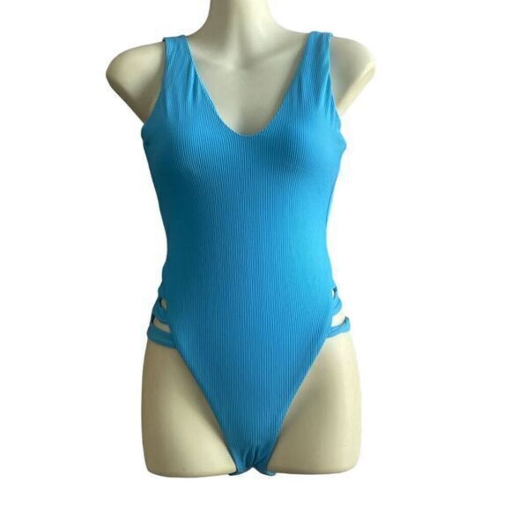 Becca Blue Fine Line Sample Piece Size Small‎ One Piece Swimsuit